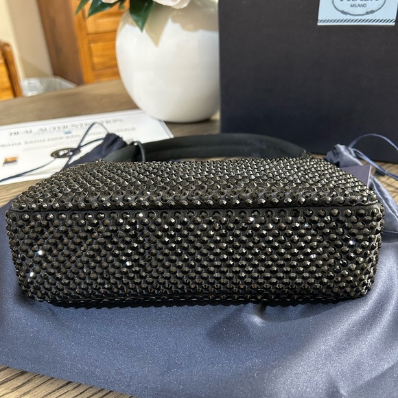 Prada Black Satin Mini Bag With Crystals (full set) - Picture 6 of 12